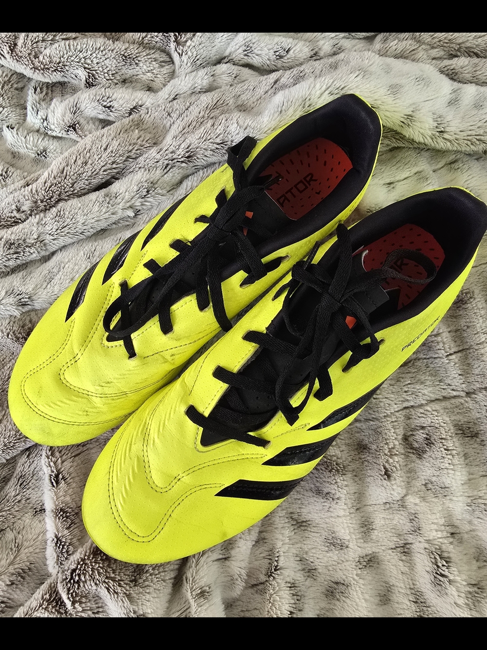 adidas Neon Yellow and Black Men's Athletic Soccer Shoes